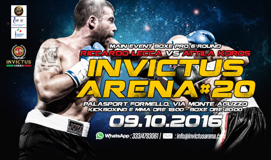 Domenica 9 Ottobre a Formello Riccardo Lecca sul ring di Invictus Arena