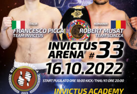Invictus Arena #33 | 16 Ottobre | Muay Thai, K1 Rules, Pugilato