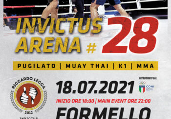 Invictus Arena 28, pugilato, muay thai, K1, MMA. Formello, 18 Luglio 2021